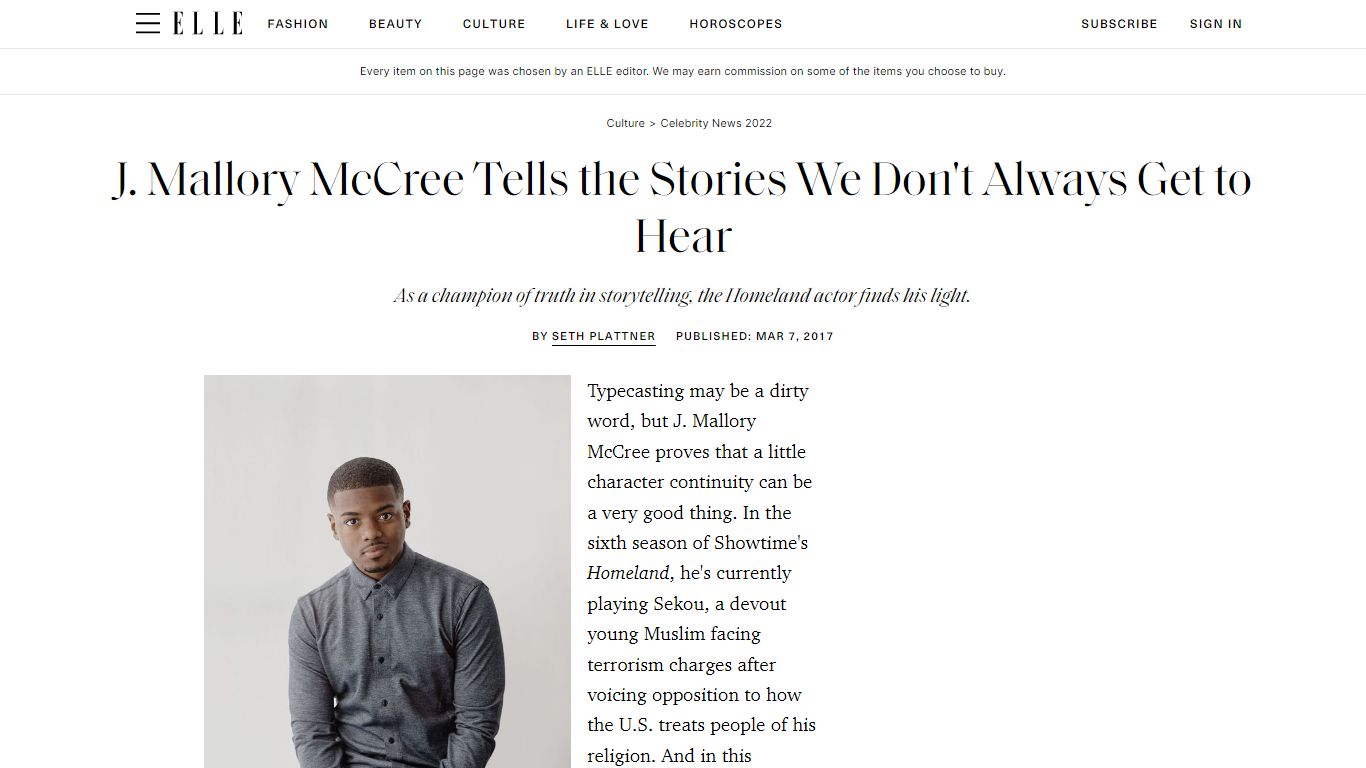 J Mallory McCree interview - ELLE